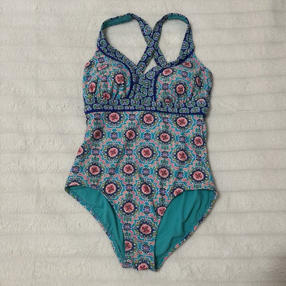 EUC - Catalina Royal Garden One Piece Swimsuit - Size 8/10